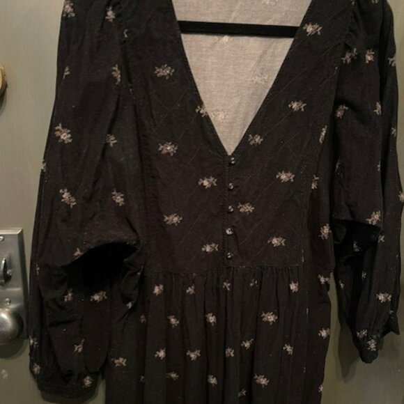 Corduroy Quilted-Bib Mini Dress in Blurred Ikat - Picture 10 of 16